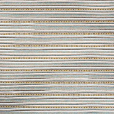 Kit Kemp Criss Cross Striped Fabric in Aqua